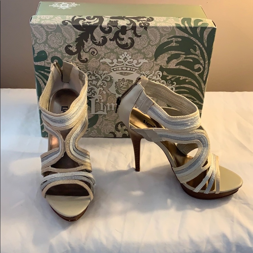 Ne in box neutral multicolored heeled sandals